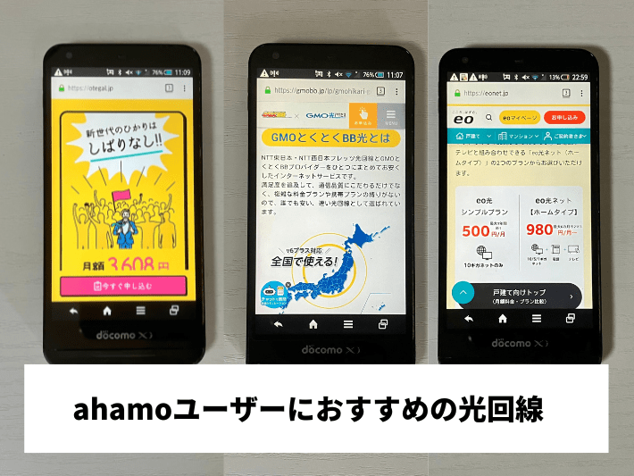 ahamoユーザーにおすすめの光回線