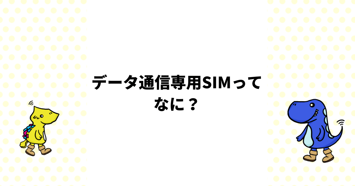 データ通信専用SIMってなに？音声SIMとの違いを解説