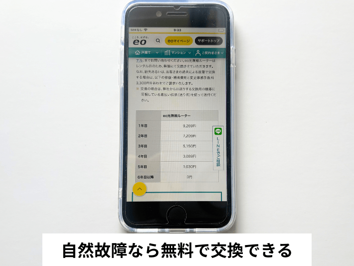 eo光のルーターは故障なら無料交換できる