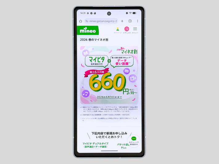 2026春のマイネオ割