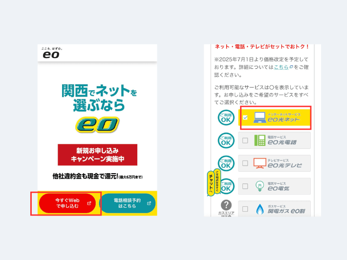 公式サイトで必要情報を入力する