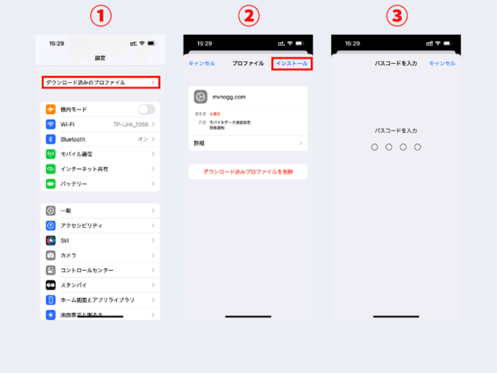 設定アプリからインストール