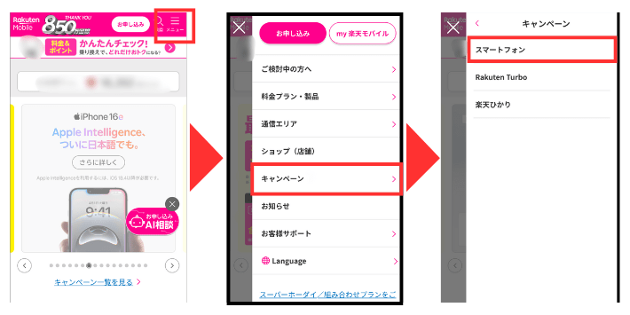 公式サイトにアクセスする