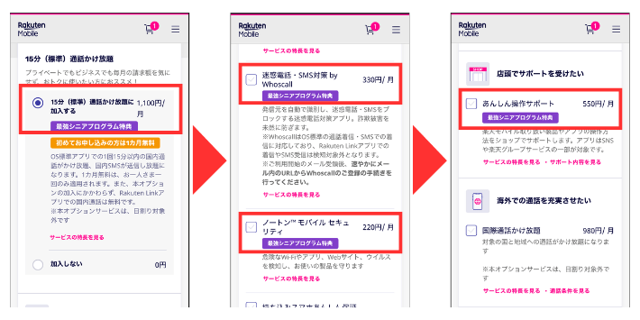 オプションを確認する