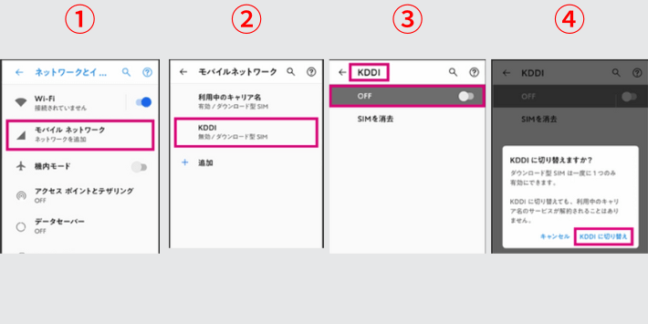 eSIM切り替え