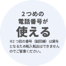 2つめの電話番号がもらえる!