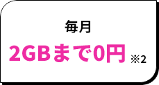 毎月2GBまで0円